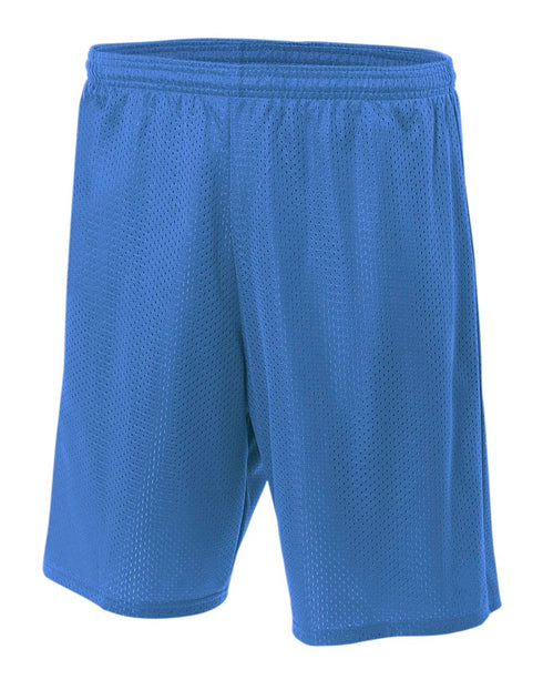 A4 Youth 6" Lined Tricot Mesh Short (NB5301), Color 'Royal'
